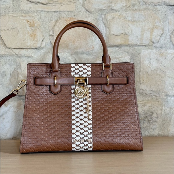 Michael Kors Hamilton medium leather lock key satchel&wallet Luggage NWT - Picture 12 of 12